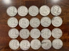 Lot of 20 assorted Franklin 90% Silver half dollars 1950-1962