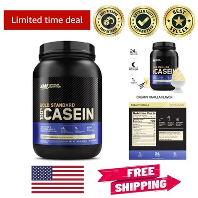 1.81 lb Gold Standard Creamy Vanilla Casein - 25 Servings, Gluten-Free Protein