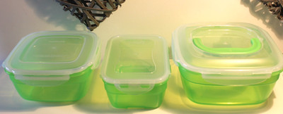 3 Lock u. Lock LocknLock Vorratsdosen  SET  LIMETTE  1,2 Liter / 1,6 Liter / 2,5