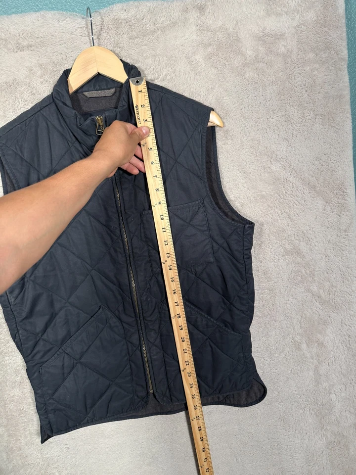 J. Crew Quilted Vest Men’s Size Small Blue Zip Front Outerwear Minimalist - Image 3 of 4