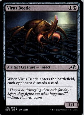 Virus Beetle - C - Kamigawa: Neon Dynasty - 128 - NM - Normal
