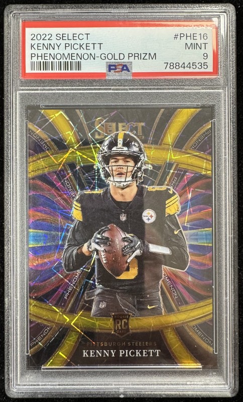 2022 Select #PHE16 Kenny Pickett Rookie Phenomenon Gold Prizm #/10 PSA 9