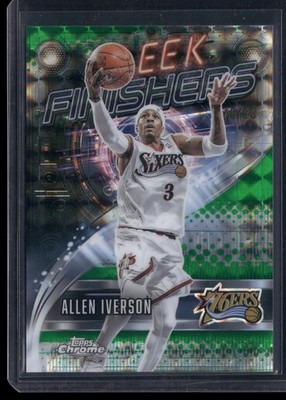 2025-26 Topps Chrome #SF-13 Allen Iverson Sleek Finishers Green Refractor #79/99
