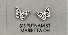 Stainless Steel Butterfly Stud Earrings