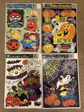 Vintage Halloween 1990s Window Clings  Lot of...