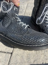 Dr. Martens Kids Size 3 Silver Star Combat Boots With Bouncing Soles