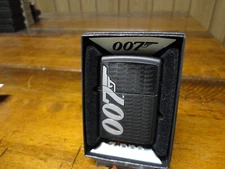 JAMES BOND 007 EMBLEM BLACK MATTE ZIPPO LIGHTER MINT IN BOX