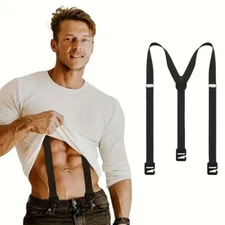 2.5cm Width Men's Suspenders New Creative 3 Hooks Suspenders Man Pants Casual