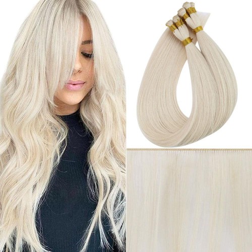 Extension capelli vergini legati a mano trama 100% veri capelli umani cucire in trama duratura - Foto 8 di 20