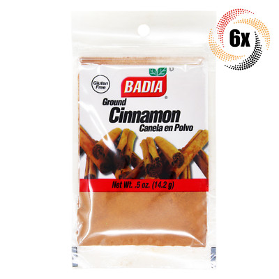 6x Bags Badia Cinnamon Powder Seasoning | .5oz | Gluten Free, No MSG & Kosher