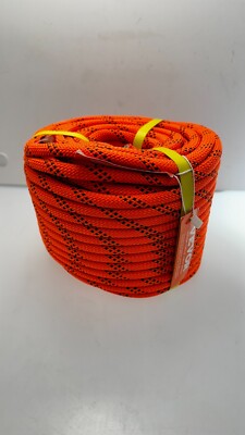 Vevor Double Braided Polyester Rope Orange 4000LBS Strength for Outdoor Climbing