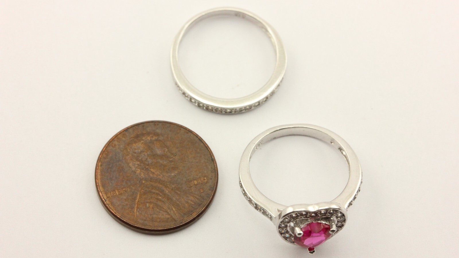 925 stacking ruby bands lab created red ruby CZ 4… - image 4