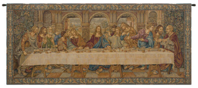 The Last Supper by Da Vinci Italian Tapestry Wall Art Hanging Decor 26x62 Inch