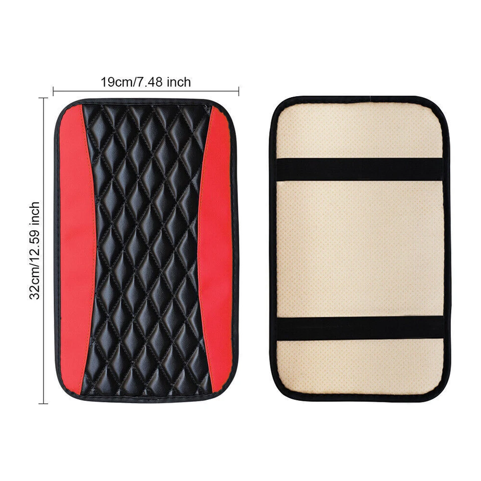 Cubierta de almohadilla para reposabrazos en el automóvil caja de consola central cuero PU cojín alfombrilla accesorios Foto 4 de 4