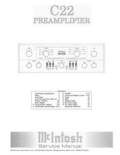 Service Manual Guide For McIntosh C 22 CE