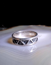 Ring Silber 925 Bandring Navajo Indianer Hoch...