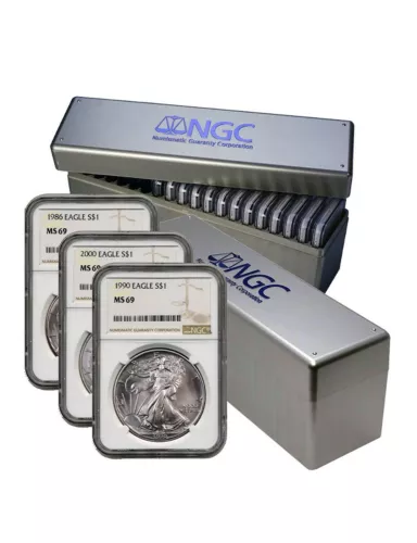 1986-2025 American Silver Eagle 41-pc Set NGC MS69 (3 New NGC Boxes)