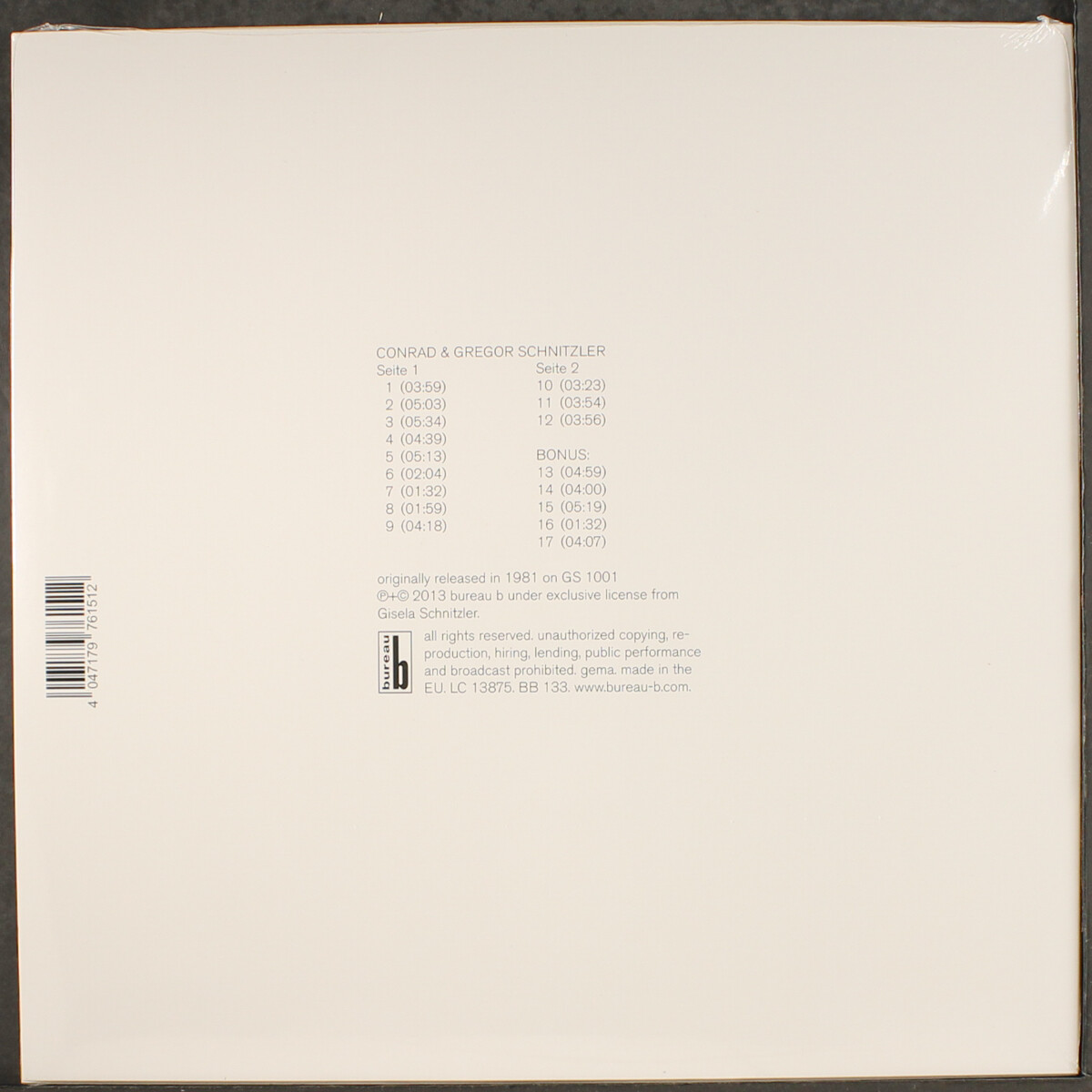 CONRAD SCHNITZLER: conrad & sohn BUREAU B 12