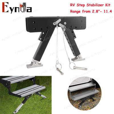 RV Step Stabilizer - Foldable Steel Support Bracket For Travel Trailers & Motorhomes