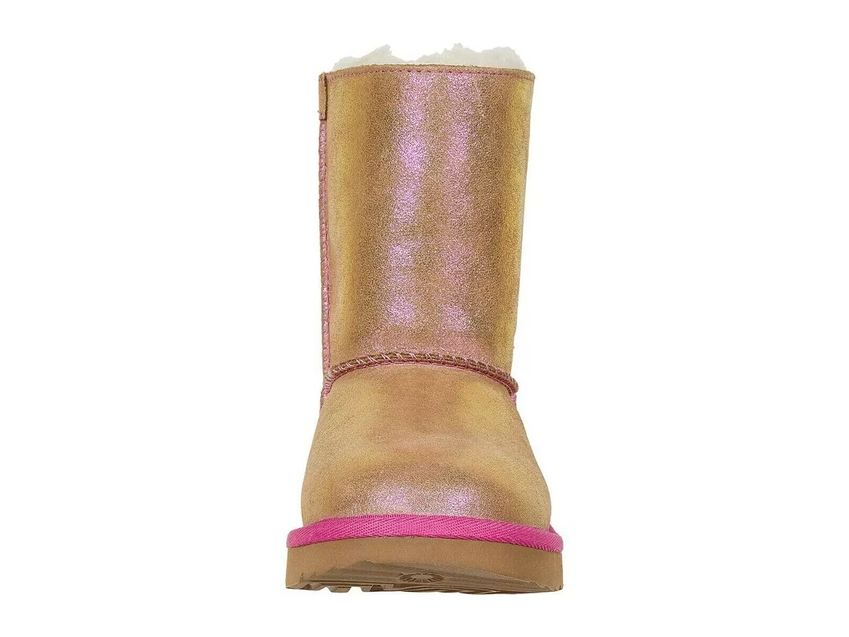 UGG girls Bailey Bow Shimmer II Water Resistant Boot NEW Tan