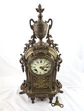 Imposante Antike Messing Uhr Kaminuhr Fritz Böckelmann Bielefeld super dekorativ