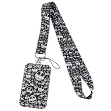 Jack Skellington All Over Print Faces ID Holder Lanyard Keychain