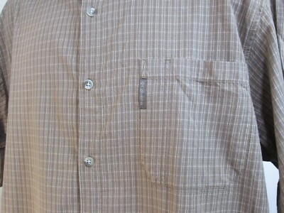 Columbia Brown Check Button Down Shirt Men Size XL? Chest 50 Short
