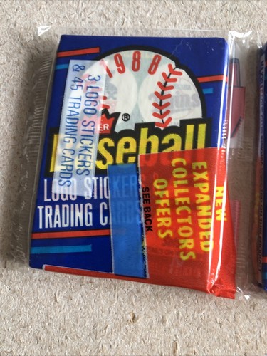1988 Fleer Baseball Sealed Rack Pack / 3 Packs 45 Cards 3 Logo Stickers NOS - Picture 5 of 9