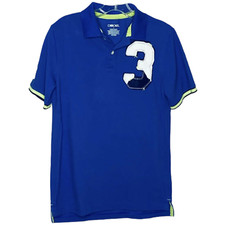 Cherokee Boy's Polo Shirt Short Sleeve Blue 3 Collared Cotton Size Large