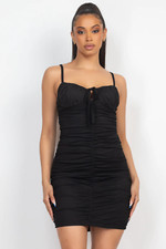 Women Front Ruched Mini Dress