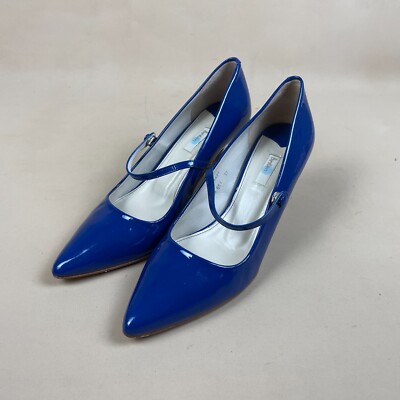 Boden Court Shoes Blue Patent Leather Pointed Toe Size UK EU 37 Snap Mary  Jane UK
