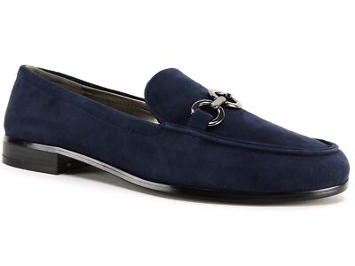 Lehain Slip-On Loafers Navy Suede Size 