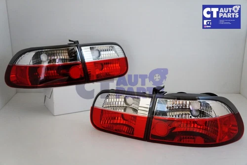 JDM Clear Red Tail light for 92-95 HONDA CIVIC EG VTI Hatchback taillights