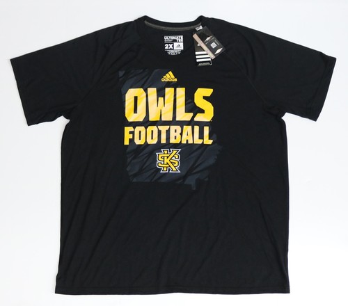 Kennesaw State University Men's Black adidas T-Shirt KSU Owls Football - Size 2X
