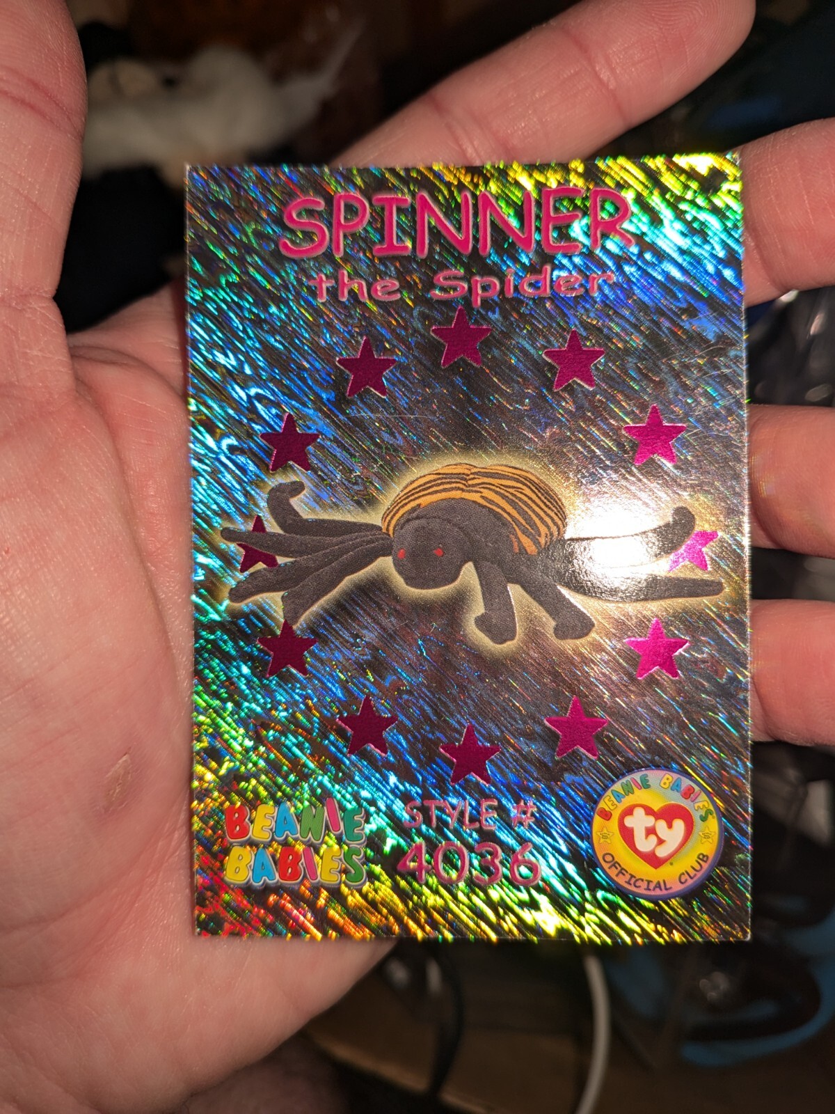 Beanie Baby Trading Card - Holographic Spinner the Spider-image