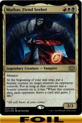 1x - Mathas, Fiend Seeker - FOIL #252 - Double Masters 2022 - NM MTG