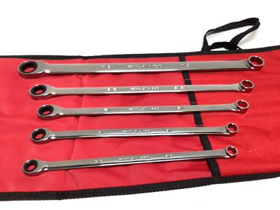New Snap-on  3/8'' to 3/4'' 5pc 12-pt box High Performance Ratchet Wrench XDLR705