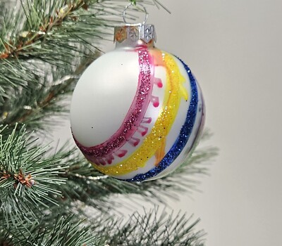 Christmas ball glass hand painted Christmas Tree ornament 6cm Mix and Match
