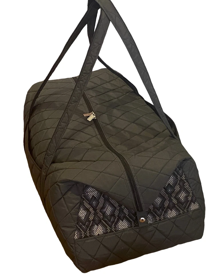 Cinda B 6 Piece Travel Duffle Luggage Set Backpack Tote Crossbody Python Black - Image 4 of 4