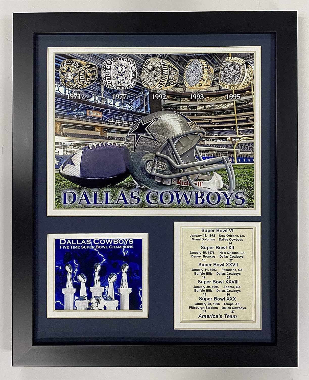 Dallas Cowboys Super Bowl Championship Rings Collectible Set by Legends Never Die