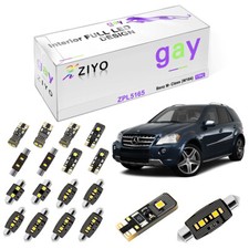 19pcs Super White Led Interior Dome Light Kit For Benz M-class W164 2005-2011