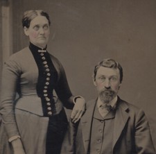 SHARP PORTRAIT OF HUSBAND   WIFE W/ TINTED CHEEKS   STUNNING EYES