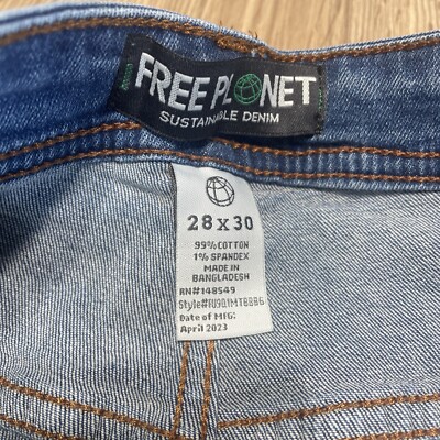 T Free Planet Jeans Mens Size 28x30 Medium Wash Straight Leg