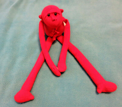 Rare Scarce Red Hanging Monkey Schnuck Markets St. Louis Valentine Stuffed Toy 