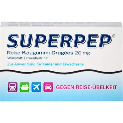 HERMES ARZNEIMITTEL GMBH SUPERPEP Reise Kaugummi Dragees 20 mg 20 St PZN 07560067
