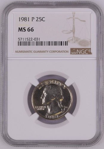 1981-P Washington Quarter 25C NGC MS 66 - Picture 5 of 6