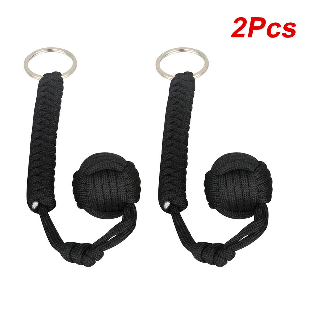 2 Pack Outdoor Paracord Keychain Lanyard Hiking Emergency Survival