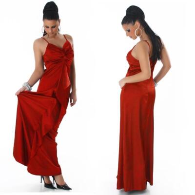 Glamouröses Gala Abendkleid aus edlem Satin Rot #AK359