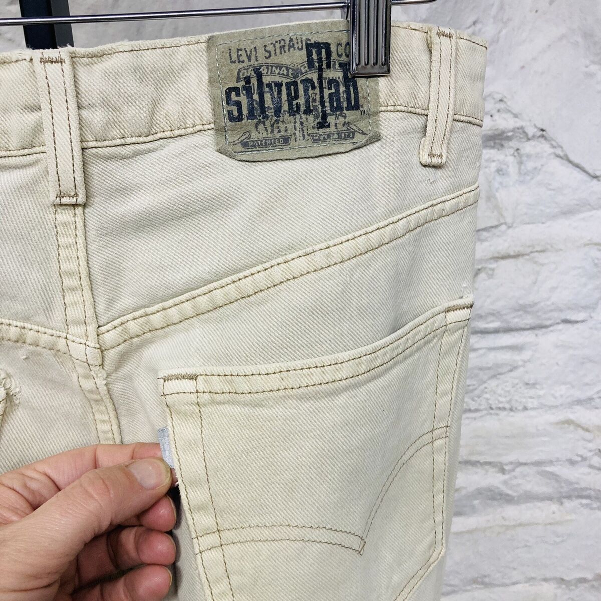 Vintage Levis Silvertab Loose Cream Denim Jeans 90's USA Vintage Levis Silvertab Loose Cream Denim Jeans 90's USA