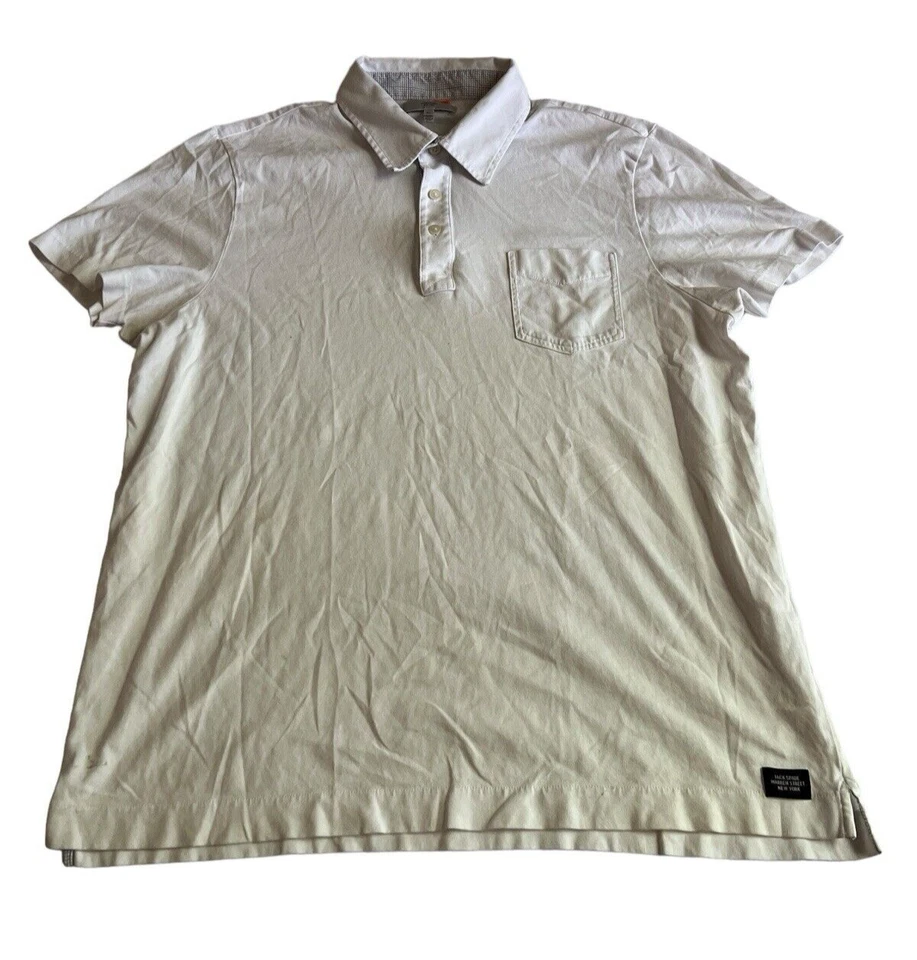 Jack Spade Polo Shirt White Cotton Short Sleeve Golf Men’s XL. - Image 2 of 4